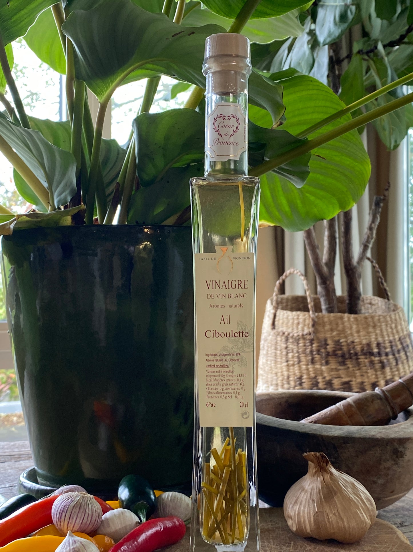 Wijnazijn Natuurlijke smaken Knoflook & Cibeulette