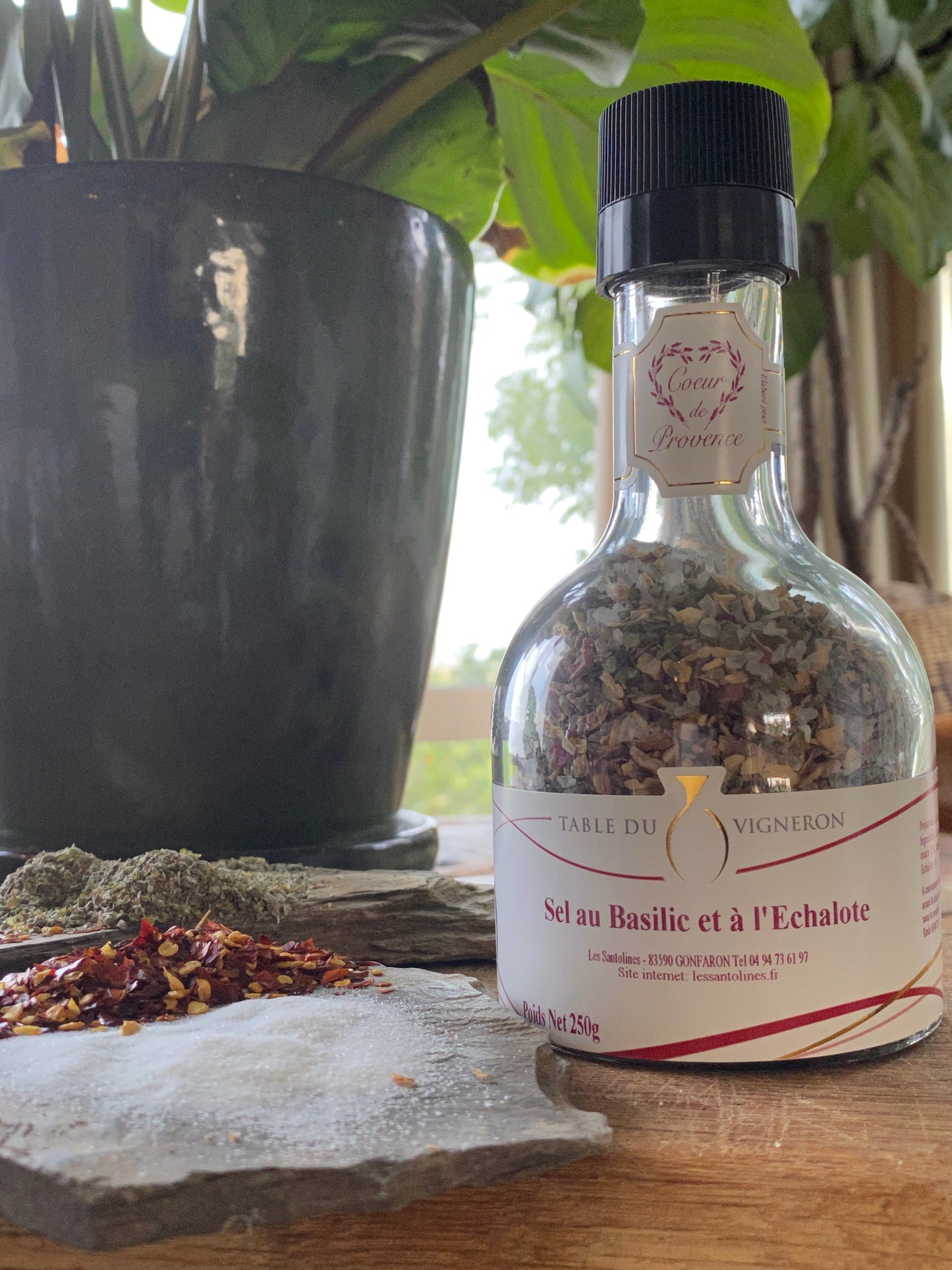 Zout met basilicum en sjalot